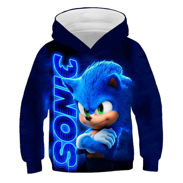 2024 Nuevas sudaderas con capucha de Sonic para niños, suéteres con estampado de dibujos animados de Sonic, sudaderas de manga larga para bebés y niños, ropa de calle para niñas
