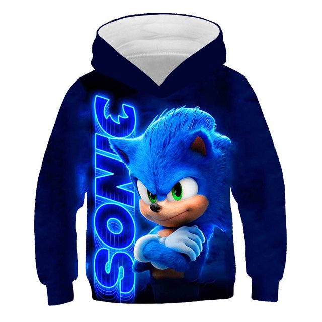 Sudadera con capucha de moda informal cómoda con impresión 3D de anime Sonic Advance para niños de 4 a 12 años, sudadera con capucha fina de moda para niños