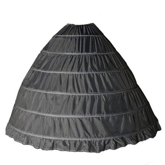 Full Shape 6 Hoop Skirt Ball Gown Petticoat Underskirt For Wedding Vacation Holiday Female Dailywear