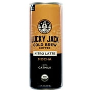 Lucky Jack Cold Brew Coffee, Nitro Latte Mocha with Oatmilk | 7.5 fl oz Cans, 12 pack, 130 mg Caffeine | USDA Organic, Gluten Free, Nut Free