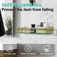 thumbnail image 4 of Woindo Bathroom Glass Shelf with Full-coverage Railing, Floating Tempered Glass Bathroom Wall Shelf Rectangle 16 Inch Shelves Gold Bracket Mount Modern, 4 of 8