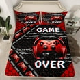thumbnail image 2 of Manfei Cartoon Console Full Size Sheets,Gamer Gaming Bed Sheets,Modern Geometric Hexagon Sheet Sets For Adults,Luxury Bedroom Decor,4-Piece, 2 of 7