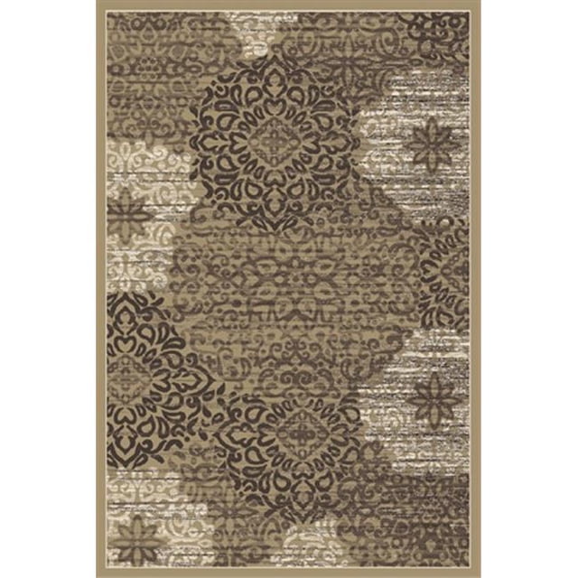 Radici 3471-0014-BEIGE Pisa Round Beige Contemporary Turkey Area Rug- 5 ft. 3 in.