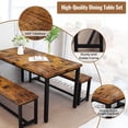 thumbnail image 6 of Baxluxe Dining Table Set, Rectangular Dining Table with Bench Set, Dining Table Set for 2-4 for Apartment, Kitchen and Dining Room, Antique Color, 6 of 7