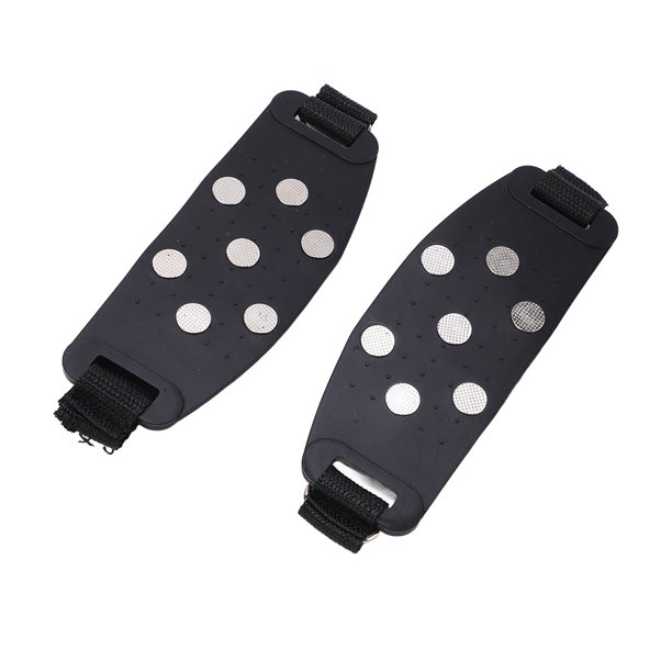 par de empuñaduras antideslizantes para zapatos de hielo con 7 dientes, tacos de tracción para caminar, empuñaduras para zapatos de nieve para exteriores, esquí, senderismo, pesca y escalada