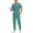Turquoise, variant on HAJWOH Scrubs for Men Set XL Stretchy Nursing Uniform Short Sleeve V Neck Scrub Top & Jogger Pant Solid Color Medical Scrub Sets with Multi Pockets Dark Blue XL