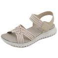 thumbnail image 4 of Sandalias deportivas Sandalias planas Zapatos para caminar con punta abierta Sandalias de cuña baja para mujer, 4 of 9