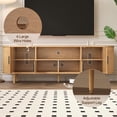 thumbnail image 6 of 70" Fluted TV Stand, Mid Century Modern TV Stand for TVs up to 80", Entertainment Center with Storage, Adjustable Shelves, Wood Media Console for Living Room, Bedroom, Natural, 6 of 7