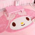 thumbnail image 2 of "Tapete suave de My Melody en forma de cuarto de círculo, ideal para decoración infantil - 50x80 cm, material de felpa artificial, fácil de limpiar y perfecto para habitaciones juveniles", 2 of 5