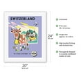 thumbnail image 2 of Switzerland - Allmogekor Swiss Cow - KLM Royal Dutch Airlines - Vintage Airline Travel Poster c.1959 - Fine Art Rolled Canvas Print 16in x 20in, 2 of 4