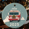 thumbnail image 4 of Fire Engine Gift for Firetruck Lover Ceramics Ornaments Fire Truck Snowflakes Ceramic Double Sided Tree Xmas Ornament Christmas Tree Ceramic Ornament Decoration Holiday Present, 4 of 5