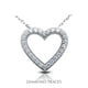Diamond Traces 1.33 Carat Diamant Naturel Total 14K Or Blanc Sertie Forme de Coeur avec Pendentif Mode Milgrain – image 1 sur 1