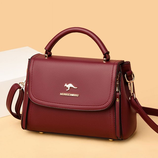 Bolso de textura de cuero genuino para mujer, elegante bolso de mano de alta gama para madres de mediana edad, bolso bandolera de cuero suave de moda