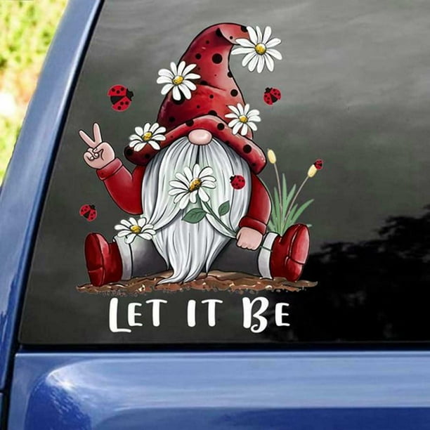 Wall Stickers Gnome Pattern Shop Window Ornaments PVC Showcase Car