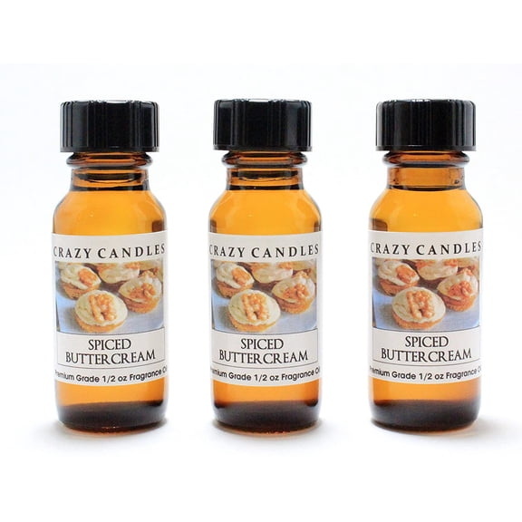 Crazy Candles Spiced Buttercream 3 Bottles 1/2 FL Oz Each (15ml) Premium Grade Scented Fragrance Oil Made in USA