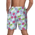 thumbnail image 4 of Uemuo Strawberry And Flowers Pattern Mens Swim Trunks Quick Dry Board Shorts with Mesh Lining, Stretch Beach Shorts Quick Dry No-Chafing Board Shorts-Small, 4 of 9