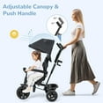 thumbnail image 4 of OLAKIDS Baby Tricycle, 6 in 1 Baby Trike Stroller Toddler Bike with Reversible Seat, Adjustable Handle, Control Direction, Removable Canopy, Safety Harness, Belt, Storage Basket, 9 Months-5 Years, 4 of 9