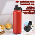 thumbnail image 3 of Arcticwind 40oz/1200ml Stainless Steel 304 Insulated Water Bottle with Handle - Large Capacity Thermal Cup for Outdoor, Travel, Sports, Camping & Hiking, Portable & Leakproof (BPA-Free), Red, 3 of 7