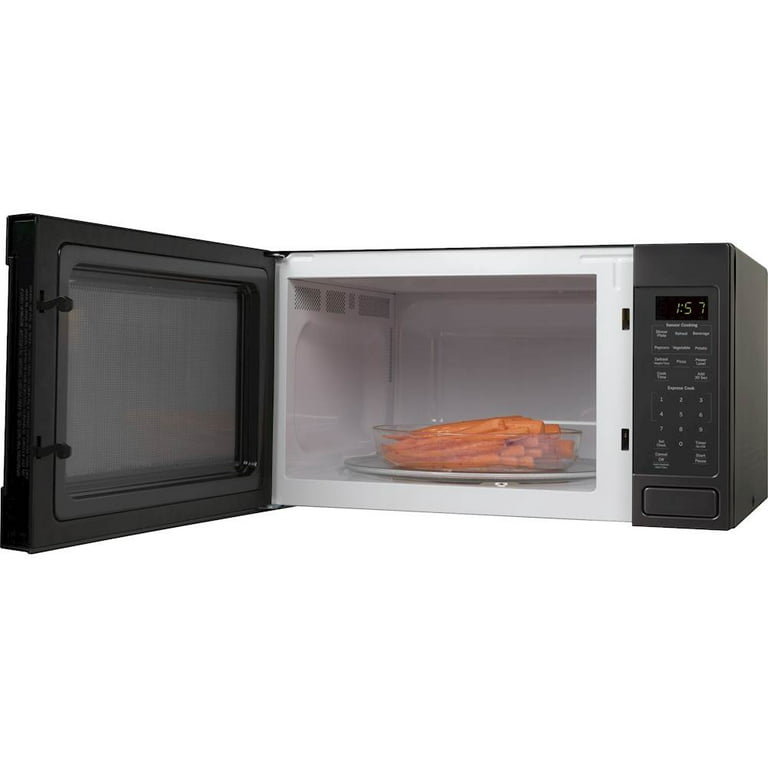 GE 1.6 Cu. ft. Countertop Microwave Oven Black Stainless JES1657BMTS