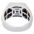 thumbnail image 4 of 10K Two Tone Gold Diamond Wedding Band Mens 14mm Grooved Statement Ring 1/2 Ct., 4 of 5