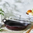 thumbnail image 5 of Staub Cast Iron 3.5-qt Braiser with Glass Lid - Grenadine, 5 of 10