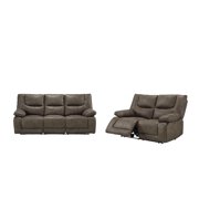 Contemporary Dark Gray Leather Power Sofa + Loveseat by Acme Harumi 54895-2pcs