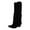 Black, variant on Fold over Knee High Boots for Women 2025 Fashion Suede Pointed Toe Cover Heeled Slouchy Wide Calf Cowboy Riding Tall Boots Black Size 5.5