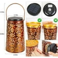 thumbnail image 2 of ROSHWEY Solar Hanging Lanterns, 2 Pack Outdoor Solar Lights Decorative Lantern Waterproof with Handle for Garden Table Patio Yard Porch Fence Pathway, Petal Pattern, 2 of 7