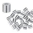 thumbnail image 1 of Uxcell 50-Pack Aluminum Crimping Loop Sleeves, 2.5mm 3/32 Round Barrel Wire Rope Sleeves, 1 of 2