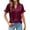 Wine, variant on Paiwinds Women's V-Neck Short Sleeve Satin Blouse Business Casual Wear Soft Polyester Work T-Shirt Top