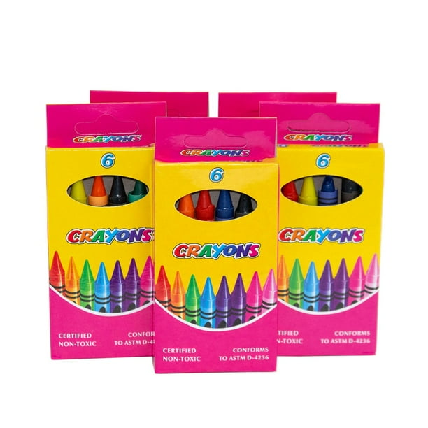Wholesale 6 Pack of Crayons in 6 Assorted Colors Bulk Case of 500