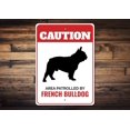 thumbnail image 1 of (Metal de aluminio) Letrero de advertencia para perros con diseño de bulldog francés, letreros para amantes de los bulldogs franceses, regalos para bulldogs franceses, letrero para puerta de perro, 1 of 4