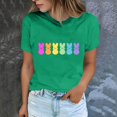 thumbnail image 2 of Plebaso T-Shirts de Pâques pour Femmes Manches Courtes Imprimés Graphiques Hauts Été Décontractés Amples, 2 of 6