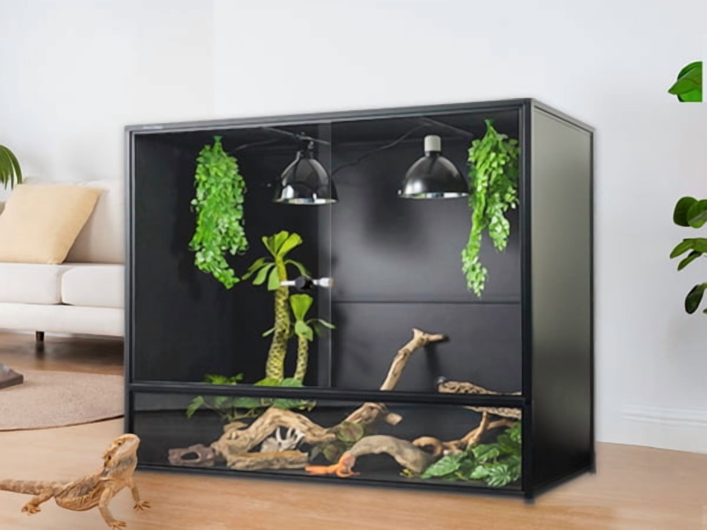4x2x4 48x24x46 PVC Reptile Enclosure, 230 Gallon Tall Reptile Tank with Tempered Glass Doors and Lock for Arboreal Reptiles and Snakes by Toxirium