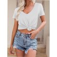 thumbnail image 4 of Women's T Shirts V-Neck Short Sleeve Athletic Shirts Tee Tops, 4 of 4