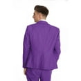 thumbnail image 4 of Men's Suit Slim Fit 3 Piece Suit Double Breasted Suit One Button Formal for Wedding Prom Suits Purple 5XL, 4 of 7