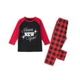 thumbnail image 4 of Family Christmas Pajamas Matching Set – Happy NEW Year Plaid Long Sleeve Top & Pants, Red & Black Holiday Sleepwear, 2-Piece Set for Teens & Adults, 4 of 5