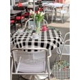 thumbnail image 4 of Outdoor Tablecloth with Umbrella Hole and Zipper, Christmas Eucalyptus Round Table Cloth 54 Inch Waterproof Tablecloth, Xmas Botanical Weeping Black Plaid Picnic Table Cover for Patio Camping, 4 of 7