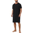 thumbnail image 4 of INSPIRE CHIC Father's Day Men's V-Neck Colorblock Trim Short Sleeve Chest Pocket Pajama Sleep Shirt L Black, 4 of 5