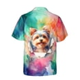 thumbnail image 2 of Funny Watercolor Adorable Yorkshire Terrier Peeking Through Torn Paper Effect Hawaiian Shirt Breathable Summer Unisex Merch Yorkie Dog Lover Gifts - 00026, 2 of 6
