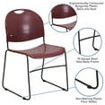 thumbnail image 5 of Flash Furniture HERCULES Series 880 lb. Capacity Burgundy Ultra-Compact Stack Chair with Black Powder Coated Frame, 5 of 12