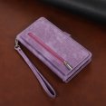 thumbnail image 4 of Dteck Case For iPhone 13 Pro Flip Retro PU Leather Shockproof Magnetic Zipper Wallet Stand Case Cover.For iPhone 13 Pro,Purple, 4 of 7