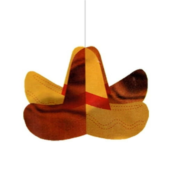 Fiesta 3D Mini Foil Sombrero Hanging Decorations (8ct)