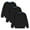Black, variant on Crewneck Sweatshirts for Boys Girls 3 Pack Size 2-10 Long Sleeve Tops Toddlers Tweens Casual Solid Color Multipack Pullover Cotton Sweatshirt Shirts