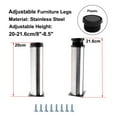 thumbnail image 4 of Unique Bargains 8 Inch Furniture Legs Stainless Steel Feet Sofa Shelves Leg Replacement Adjustable Height 4pcs, 4 of 7
