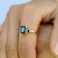 thumbnail image 2 of Blue Sapphire Ring, Solitaire Emerald Cut Silver Ring, Blue Gemstone Ring, Wedding Ring, Gift For Her , September Birthstone Ring,, 2 of 3