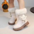 thumbnail image 2 of Mepaouo Girls Winter Dress Boots Waterproof Fleece Lined Walking Outdoor Shoe Mid Calf Boots(White,27), 2 of 9