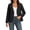 Black 01, variant on Karymi Rain Jacket Solid Long Sleeve Open Front Collarless Blazer Jacket, Casual Suit Coat, Business Casual Cropped Outerwear Rain Jacket
