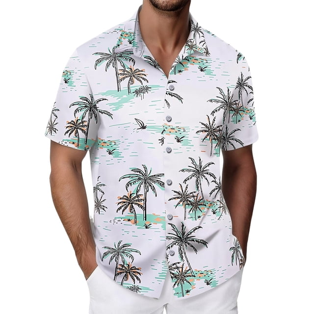 MDUKONU Chemise Douce pour Homme à Manches Courtes, Résistante aux Plis, Chemise Tendance Blanche P