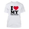 thumbnail image 4 of Penkiiy I Love My Girlfriend T-Shirt Man Casual T Shirt Round Collars Short Sleeve T-Shirt White, 4 of 5